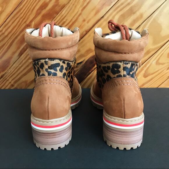 SCHUTZ Keida Leopard Calf Hair Hiking Boots - Picture 5 of 10